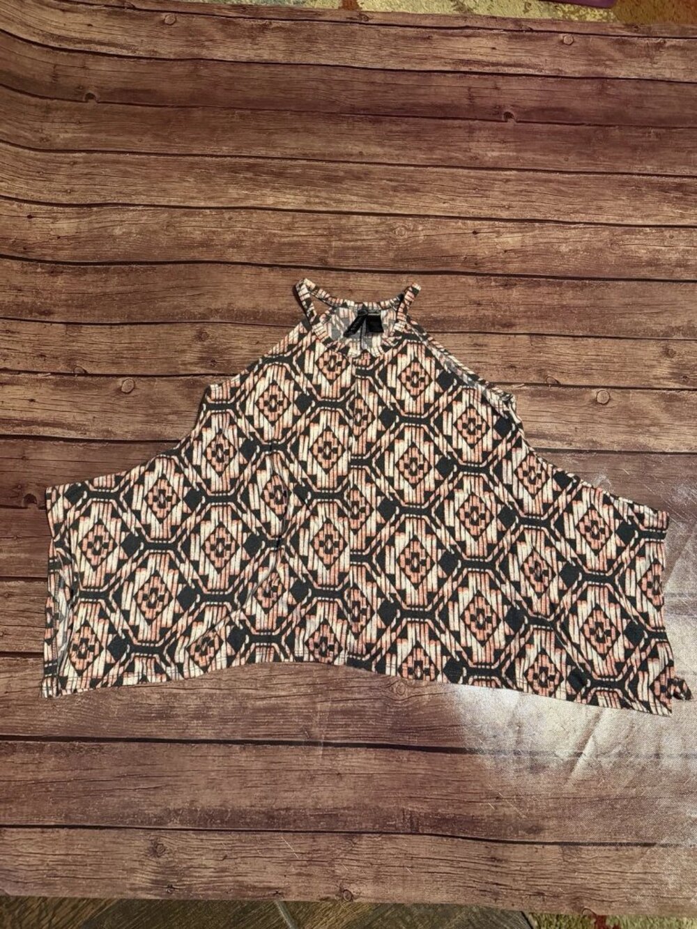 Girl’s Full Tilt Halter Drape Tank Top Geometric XL